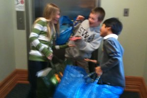 Student government reps gathered the money collected back in 2011.