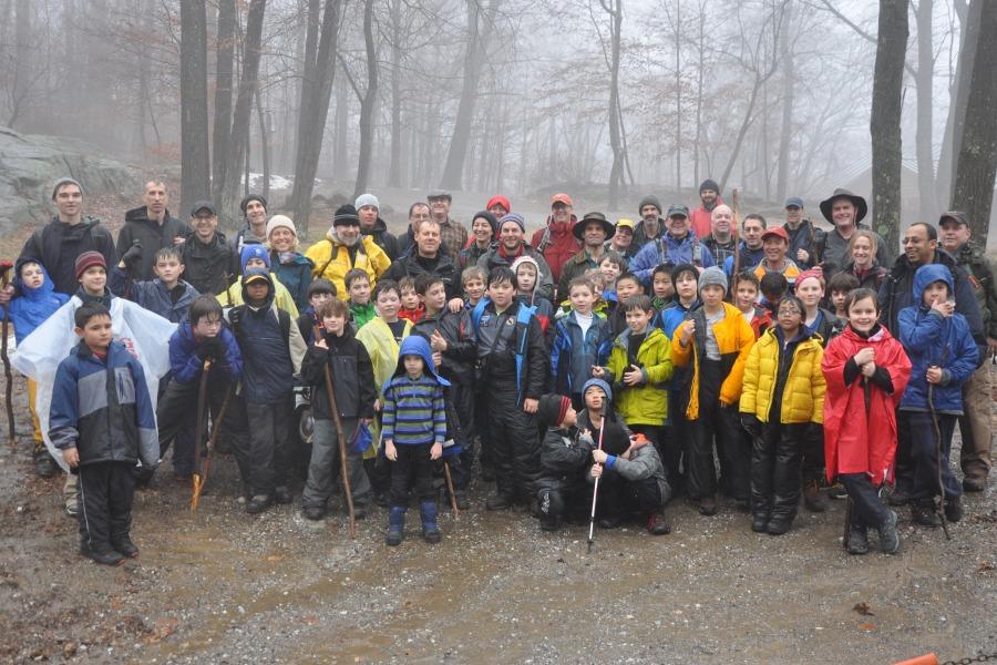 Members+of+Pelham+Pack+1+who+attended+the+winter+cabin+overnight.