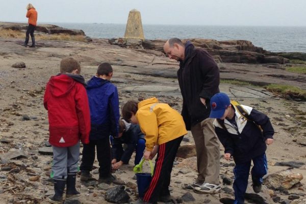 An earlier Orchard Beach trip by second graders in 2014.