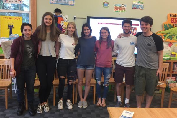 From left, Daniella Cherner, Manon Bushong, Lindsay McNamara, Francesca Di Cristofano, Claudia Dodge, Henry Driesen and Sam Rodd.